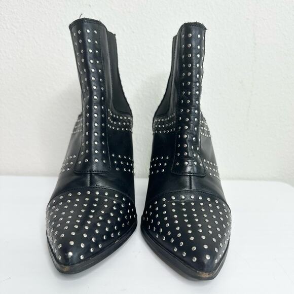 TOP SHOP Studded Ankle Boots Size 38 Black/Silver - Picture 3 of 8